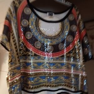 Vintage I.R Colorful Sequin Top